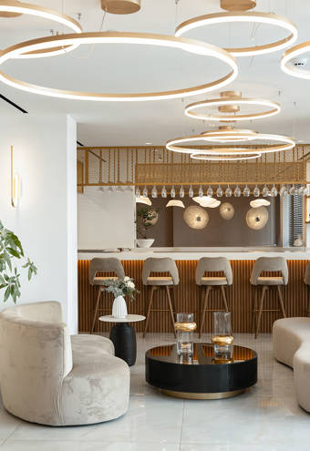 Ethereal White Resort Heraklion Reception lounge and bar