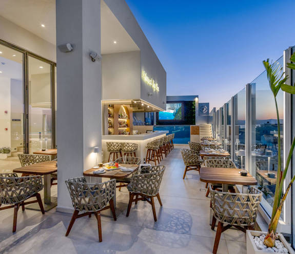 Ethereal White Resort Heraklion Sky Bar Restaurant